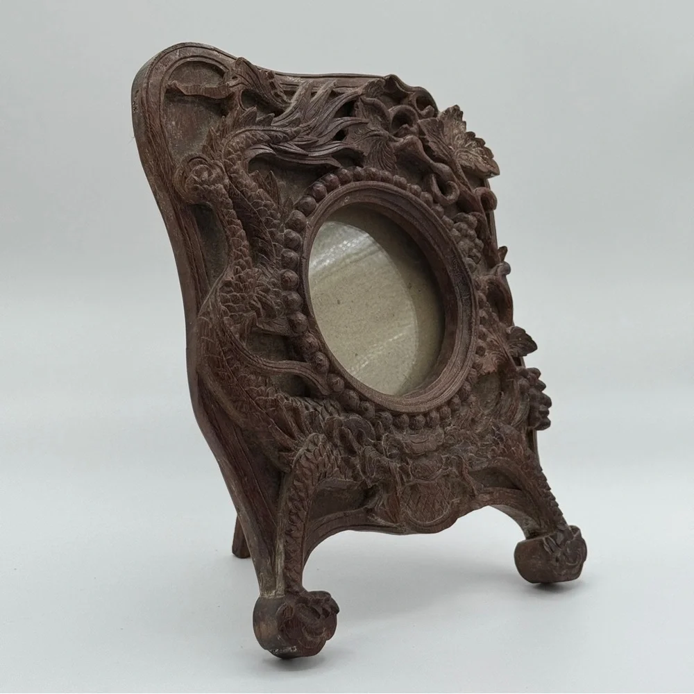 Antique Chinese hand carved wooden frame